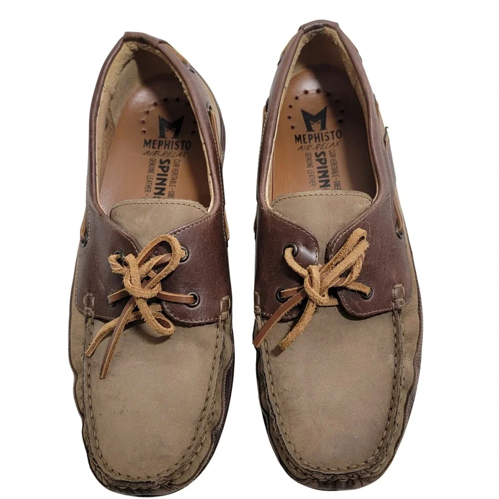 Mephisto Spinnaker Leather-Suede Two Tone Boat Shoes‎ Sz 10.5 US Air Relax
